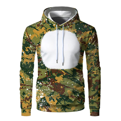 Sublimation Hoodies Fashion Camouflage Print Pullover Sweatshirts Front Blanks Autumn Winter Hoodies For Heat Transfer Print