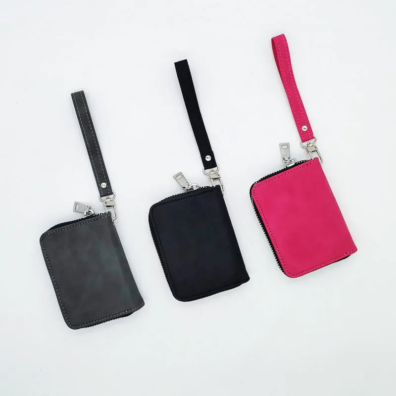 10pcs New Design PU Leather Coin Purse Change Bag With Wristband Sublimation Blank Small Wallet For Heat Transfer Print Festival Gift
