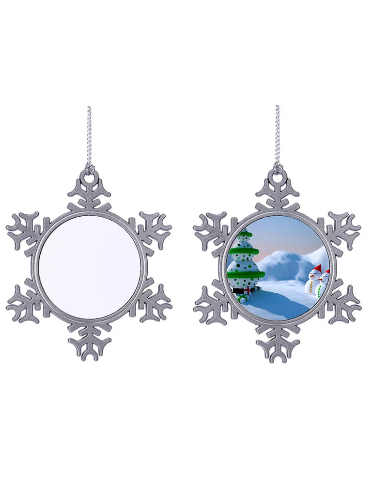 10pcs Sublimation Blank Christmas Pendant Heat Transfer Snowflake Christmas Ornaments Xmas For Christmas Tree Decoration Gift