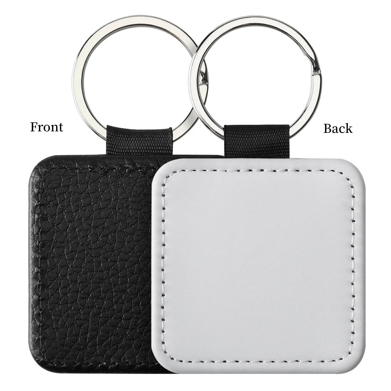 20pcs PU Keychain Key Rings PU Leather Keychain Sublimation Blanks Keyring Small Gifts for Women Car Bag Accessaries DIY Logo