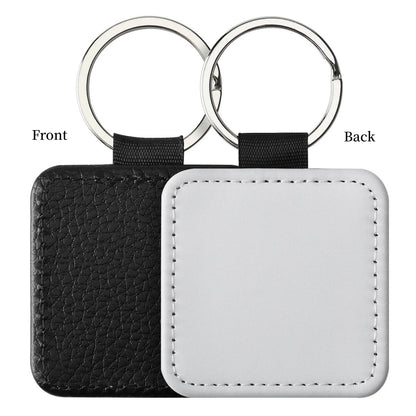 20pcs PU Keychain Key Rings PU Leather Keychain Sublimation Blanks Keyring Small Gifts for Women Car Bag Accessaries DIY Logo