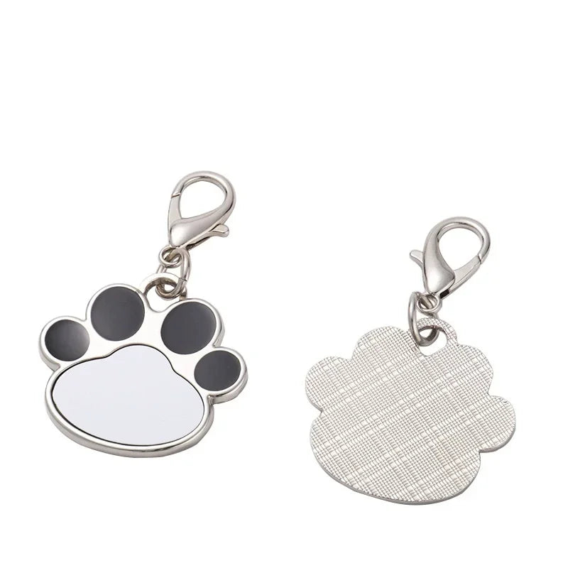 20pcs Metal Keychain Name Tel Keychain Sulimation Anti-lost Dog ID Tag For Custom Personalized Bone Keyring Bone Keychain