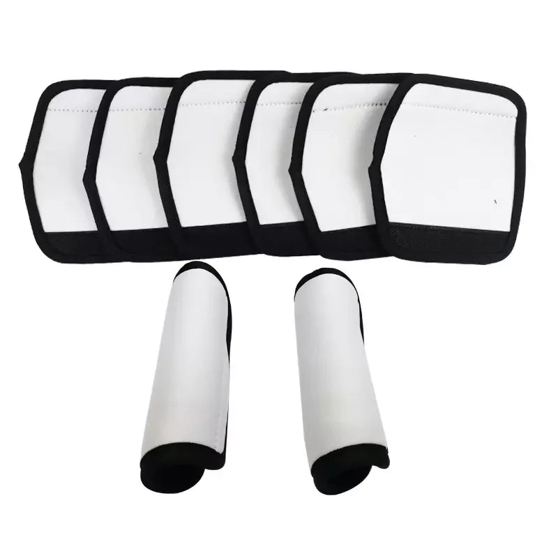 20pcs Sublimation Blank White Neoprene Hand Protector Luggage Suitcase Handle Grip Comfort Wrap Cover for Diy Photo Print Logo