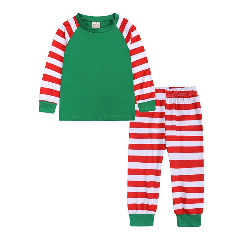 Xmas Family Pajamas Set Clothes Christmas Parent-Child Tshirts Sublimation Blank Sleepwear Suit For DIY  Print Logo Image