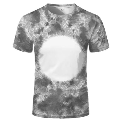 Fashion Summer Sublimation Blank T-shirt Causal Round Neck Personality Short Sleeve Top for Custom Printed Logo