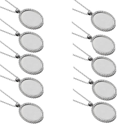 10pcs Heart Rhinestones Pendant Necklace Sublimation Blanks Fine Jewelry For Custom Birthday Valentine's Day Gifts