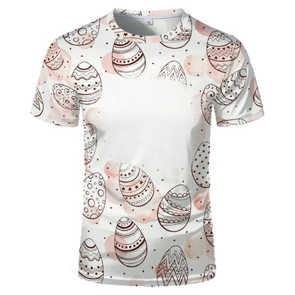 Rabbit Design Tshirt For Easter Cute Child-Parents Family Clothes Tee Tops Sublimation Blank  T-shirts For Heat Transfer Print