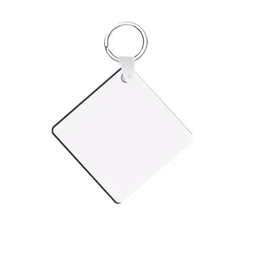 50pcs Sublimation MDF Keychain DIY Sublimation Wooden Thermal Transfer Board Key Rings Printable White Blank MDF Key Ring Keychain