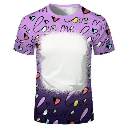 Lovers Fashion Love Summer Short Sleeve Thermal Sublimation Blank Print Love Element Crewneck T-shirt