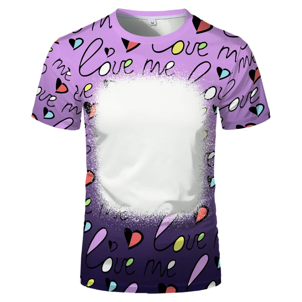 Lovers Fashion Love Summer Short Sleeve Thermal Sublimation Blank Print Love Element Crewneck T-shirt