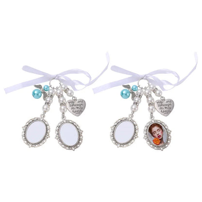 10pcs Bow Shape Pin Brooches 1-3 Oval Insert Pendants Badges Sublimation Metal Wedding Bouquet Brooches For DIY Print Logo Photo