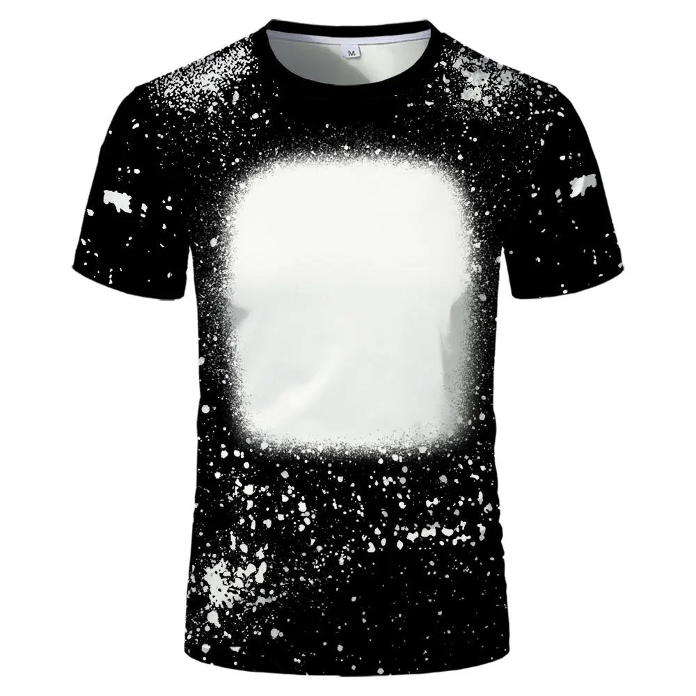 Polyester Tie-dye T-shirts Hip Hop Round Neck Short-Sleeve Sublimation Blank Top Tees for DIY Photo Or Logo