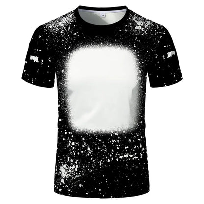 Polyester Tie-dye T-shirts Hip Hop Round Neck Short-Sleeve Sublimation Blank Top Tees for DIY Photo Or Logo