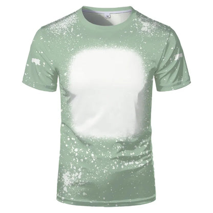Polyester Tie-dye T-shirts Hip Hop Round Neck Short-Sleeve Sublimation Blank Top Tees for DIY Photo Or Logo