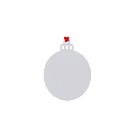20pcs Sublimation Blank Snowflake Star Pendants Red Ribbon Design Xmas Tree Hanging Ornament For Custom Christmas New Year Gift