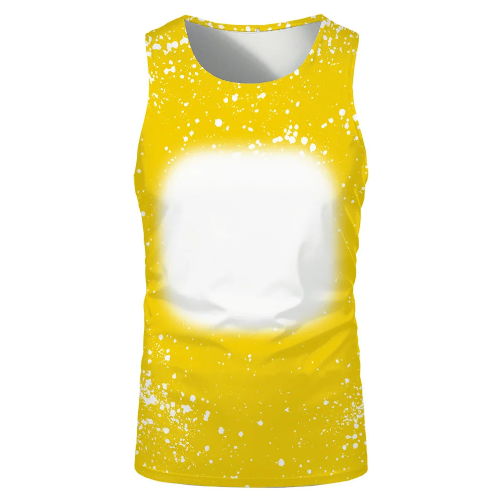 Summer Sleeveless Tops Sublimation Blanks Streetwear T-shirts Running Underwaist Tee Tops for Thermal Transfer Print Logo
