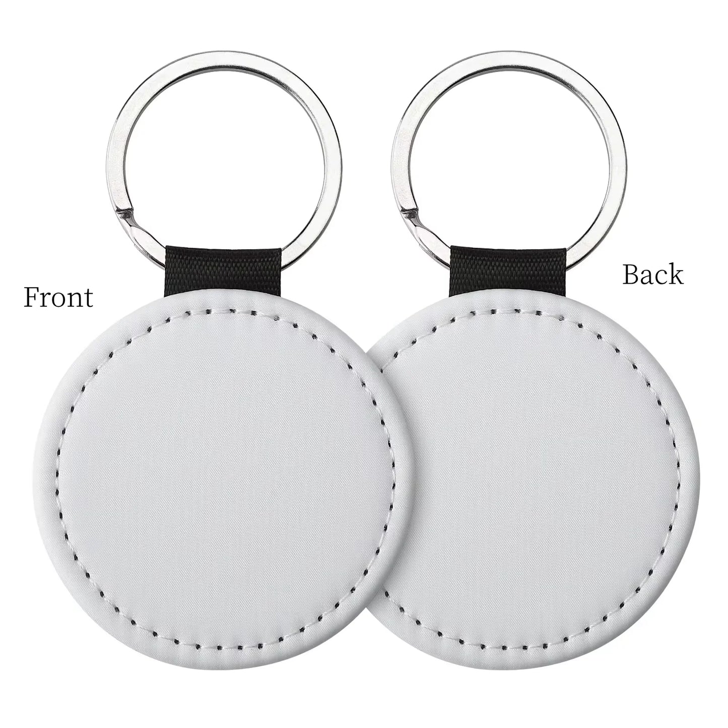 20pcs PU Keychain Key Rings PU Leather Keychain Sublimation Blanks Keyring Small Gifts for Women Car Bag Accessaries DIY Logo