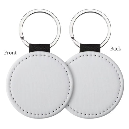 20pcs PU Keychain Key Rings PU Leather Keychain Sublimation Blanks Keyring Small Gifts for Women Car Bag Accessaries DIY Logo
