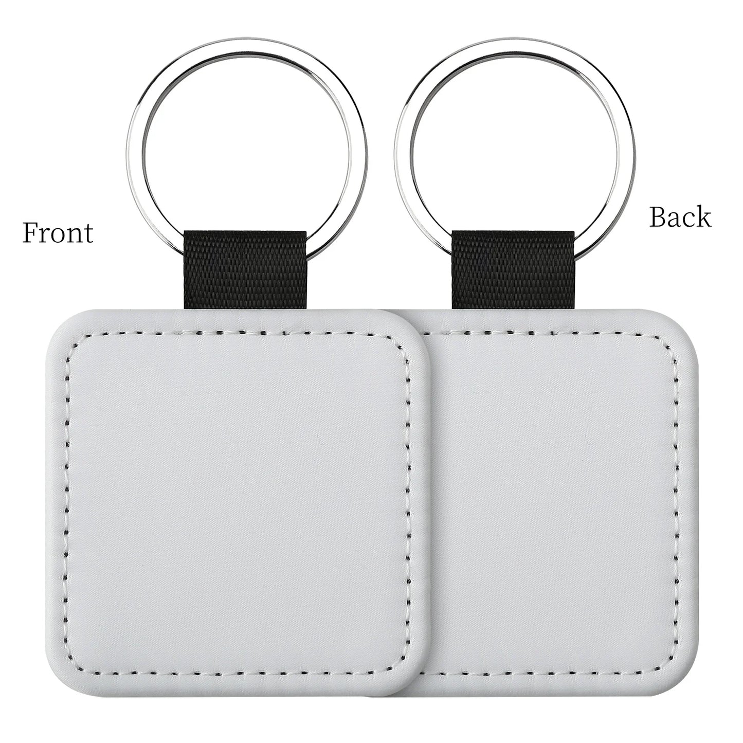 20pcs PU Keychain Key Rings PU Leather Keychain Sublimation Blanks Keyring Small Gifts for Women Car Bag Accessaries DIY Logo