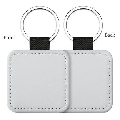 20pcs PU Keychain Key Rings PU Leather Keychain Sublimation Blanks Keyring Small Gifts for Women Car Bag Accessaries DIY Logo