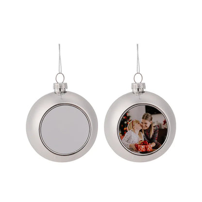 10pcs Sublimation Christmas Ornament Pendant For Xmas Tree Home Decor 8cm Sublimation Blank Christmas Ball Chain