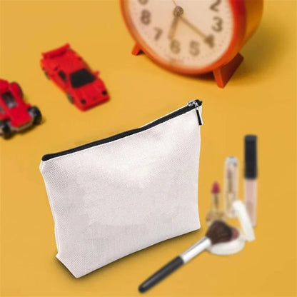 5pcs Polyester Women Wristlets Cosmetic Sublimation Blank Makeup Bag with Zipper Travel Portable Storage Bags For Heat Transfer Print