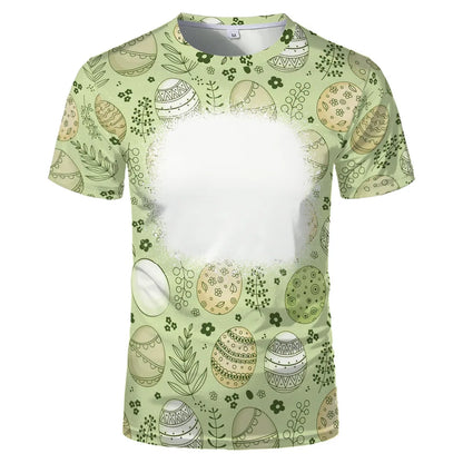 Rabbit Design Tshirt For Easter Cute Child-Parents Family Clothes Tee Tops Sublimation Blank  T-shirts For Heat Transfer Print