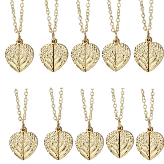 10pcs Wing Heart Pendant Necklace Sublimation Blanks Fashion Jewelry For Custom Creative Anniversary Valentine's Day Gifts