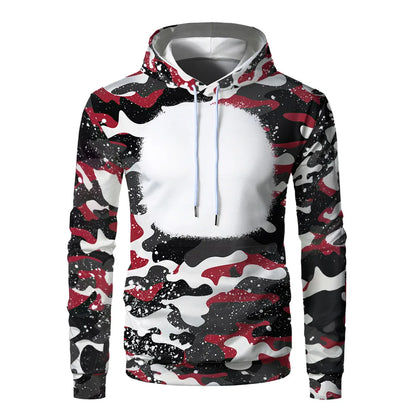 Sublimation Hoodies Fashion Camouflage Print Pullover Sweatshirts Front Blanks Autumn Winter Hoodies For Heat Transfer Print