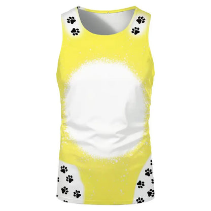 Fashion Underwaist Sublimation Blank Running Sleeveless Tshirts Tee Tops for Thermal Transfer Print Logo