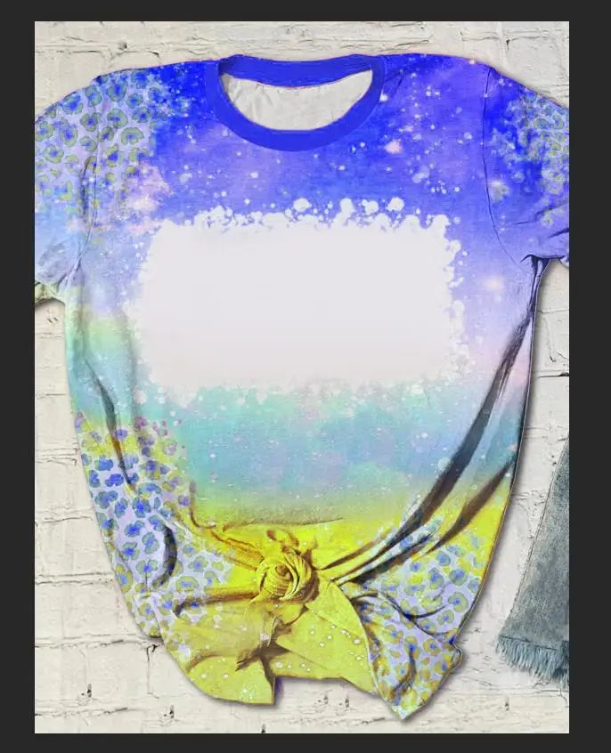 Woman T-Shirts Casual Loose Tops Polyester Tee shirt Sublimation Blank Short Sleeve For Heat Tranfer Printing Photo Text