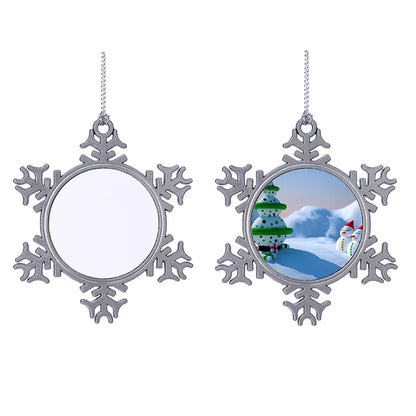 10pcs Sublimation Blank Christmas Pendant Heat Transfer Snowflake Christmas Ornaments Xmas For Christmas Tree Decoration Gift