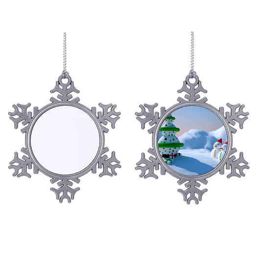10pcs Sublimation Blank Christmas Pendant Heat Transfer Snowflake Christmas Ornaments Xmas For Christmas Tree Decoration Gift