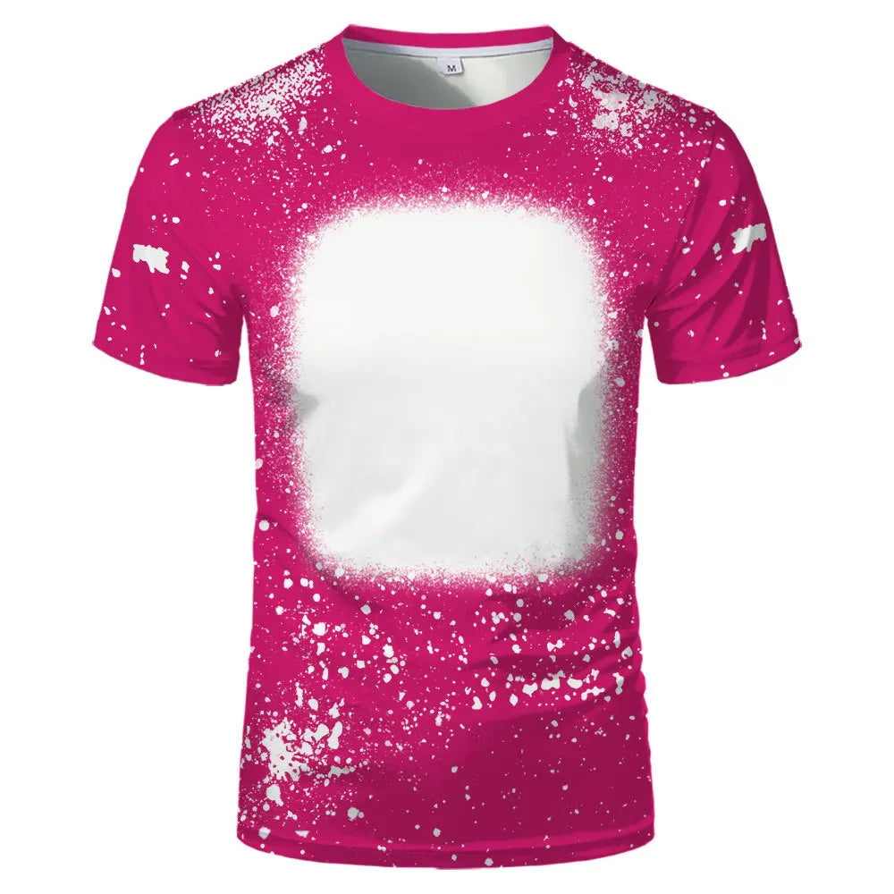 Polyester Tie-dye T-shirts Hip Hop Round Neck Short-Sleeve Sublimation Blank Top Tees for DIY Photo Or Logo