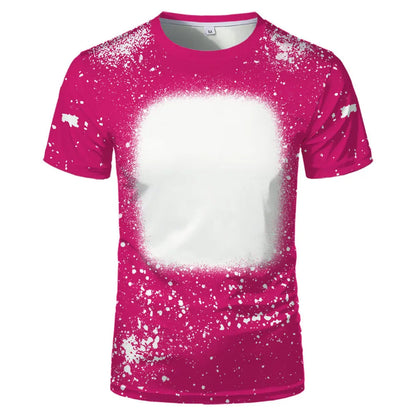 Polyester Tie-dye T-shirts Hip Hop Round Neck Short-Sleeve Sublimation Blank Top Tees for DIY Photo Or Logo
