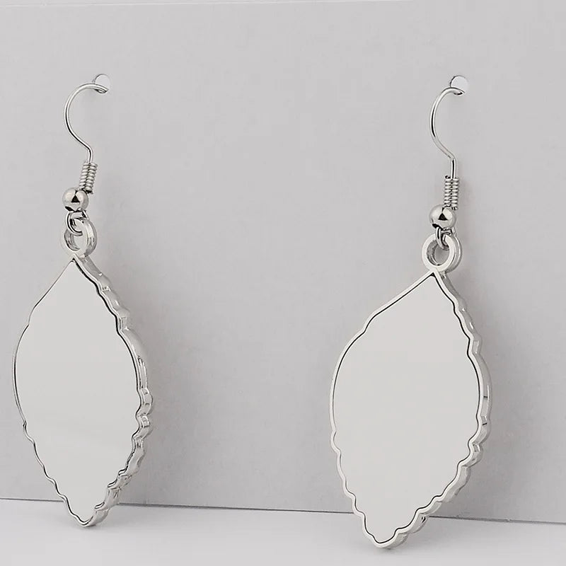 20pcs Sublimation Blank Earring Fashion Heart Earrings Fine Jewelry For Thermal Transfer Print Logo Photo Creative Gift