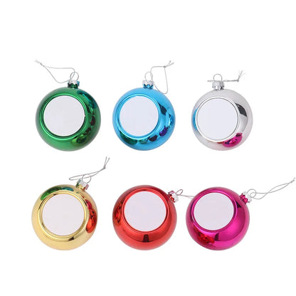 10pcs Sublimation Christmas Ornament Pendant For Xmas Tree Home Decor 8cm Sublimation Blank Christmas Ball Chain
