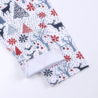 Xmas Matching Family Outfits Sublimation Tshirts Blank Parent-Child Pajamas Set Mom Dad Kids Sleepwear For Heat Transfer Print