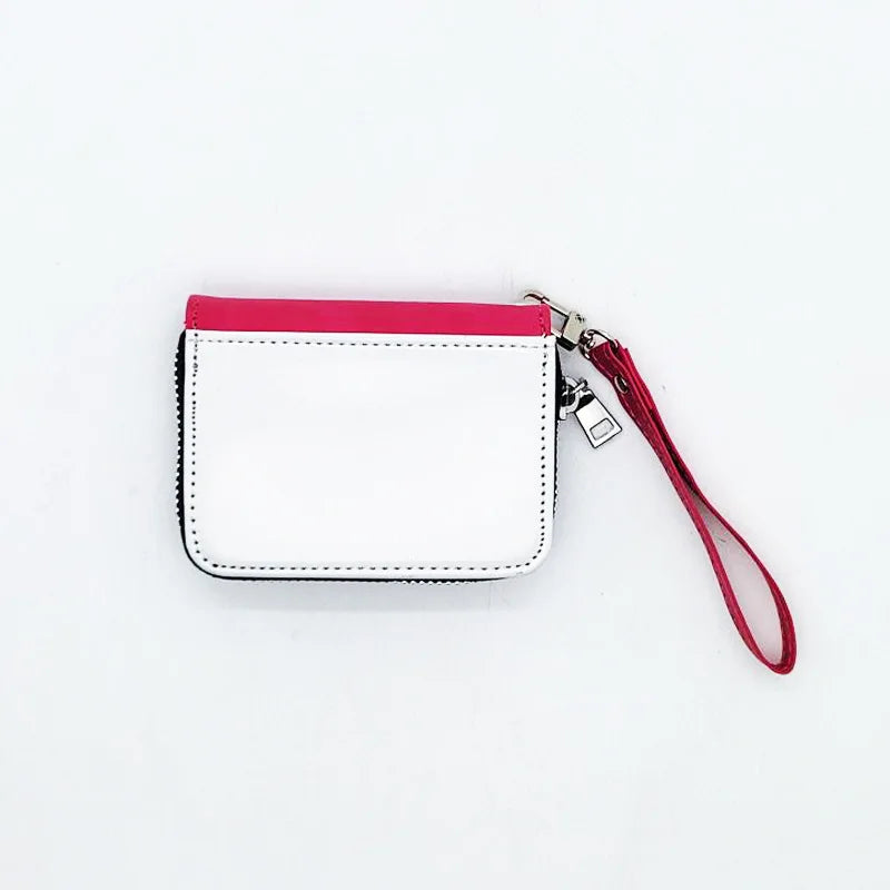 10pcs New Design PU Leather Coin Purse Change Bag With Wristband Sublimation Blank Small Wallet For Heat Transfer Print Festival Gift