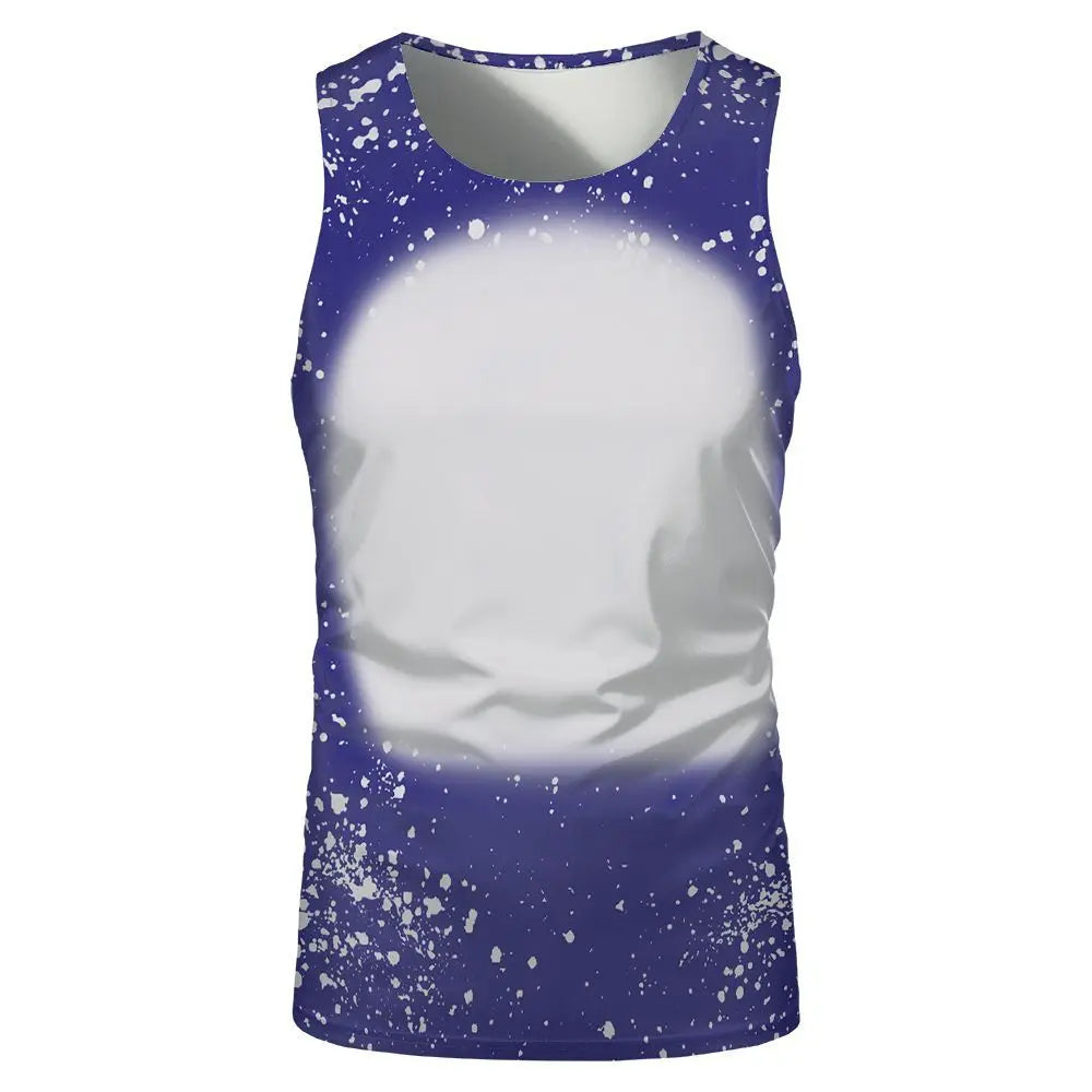 Fashion Underwaist Sublimation Blank Running Sleeveless Tshirts Tee Tops for Thermal Transfer Print Logo
