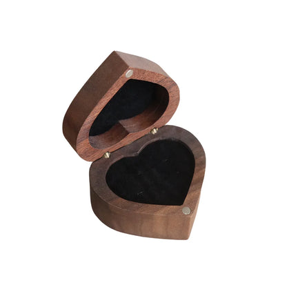 10pcs Heart Shape Walnut Ring Box for Wedding Ceremony Engagement Proposal 2 Slots Earrings Holder Blanks For Laser Engraving Print