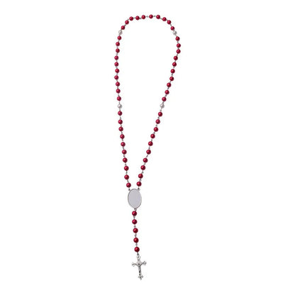 20pcs Rosary Necklace Sublimation Blanks Candy Color Beads Necklace Jewelry Creative Gift For Customize Valentine's Day Birthday etc.