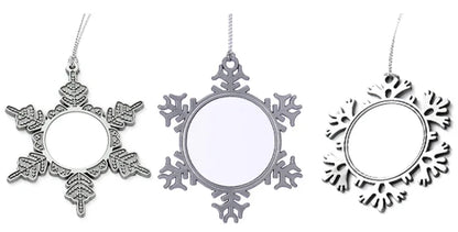 10pcs Sublimation Blank Christmas Pendant Heat Transfer Snowflake Christmas Ornaments Xmas For Christmas Tree Decoration Gift