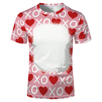 Lovers Fashion Love Summer Short Sleeve Thermal Sublimation Blank Print Love Element Crewneck T-shirt