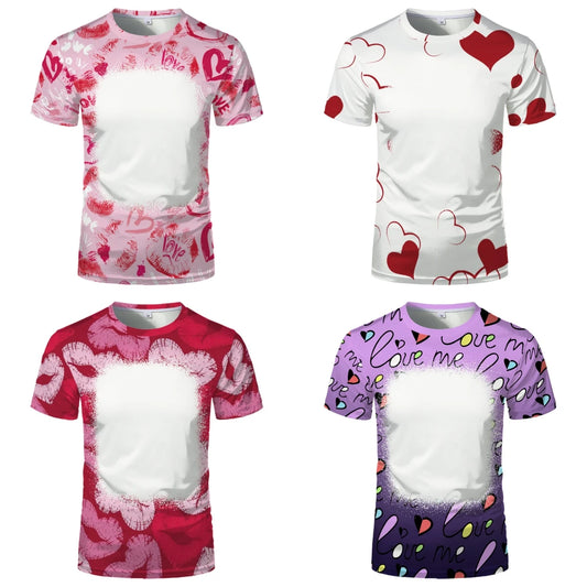 Lovers Fashion Love Summer Short Sleeve Thermal Sublimation Blank Print Love Element Crewneck T-shirt