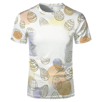 Rabbit Design Tshirt For Easter Cute Child-Parents Family Clothes Tee Tops Sublimation Blank  T-shirts For Heat Transfer Print
