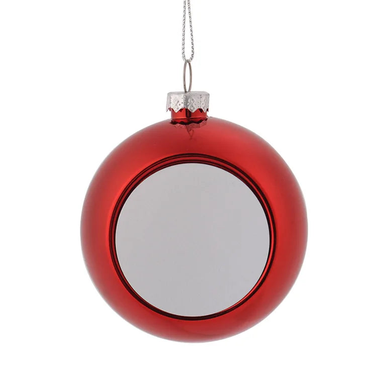 10pcs Sublimation Christmas Ornament Pendant For Xmas Tree Home Decor 8cm Sublimation Blank Christmas Ball Chain