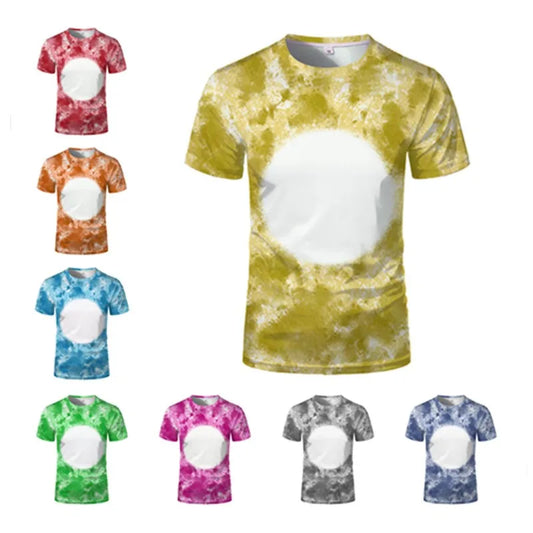 Fashion Summer Sublimation Blank T-shirt Causal Round Neck Personality Short Sleeve Top for Custom Printed Logo
