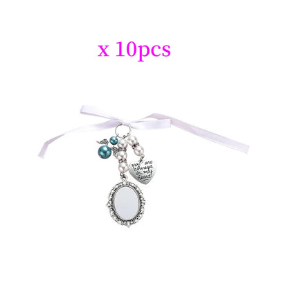 10pcs Bow Shape Pin Brooches 1-3 Oval Insert Pendants Badges Sublimation Metal Wedding Bouquet Brooches For DIY Print Logo Photo