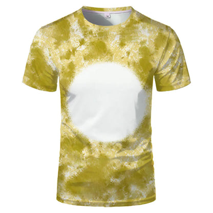 Fashion Summer Sublimation Blank T-shirt Causal Round Neck Personality Short Sleeve Top for Custom Printed Logo